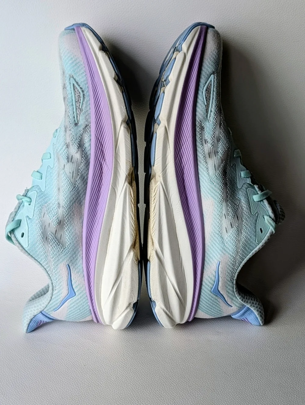 Hoka Clifton 9 Womens Running Shoes (B Standard) (Sunlit Ocean/Lilac Sz 11 B - Picture 1 of 9